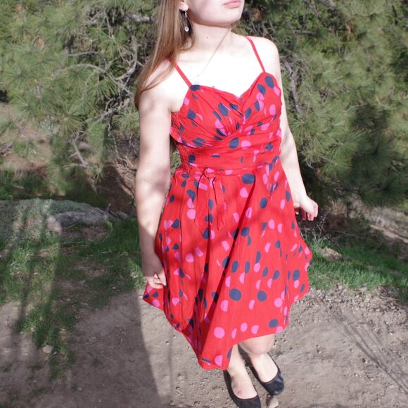 Red H.M Summer Dress U.S 6 - Picture 2 of 11